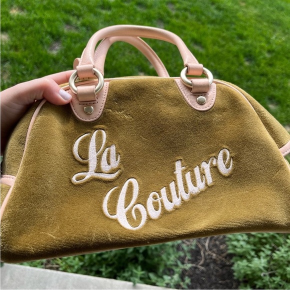 Juicy Pink & Green Velour Bowler Bag - Picture 3 of 10